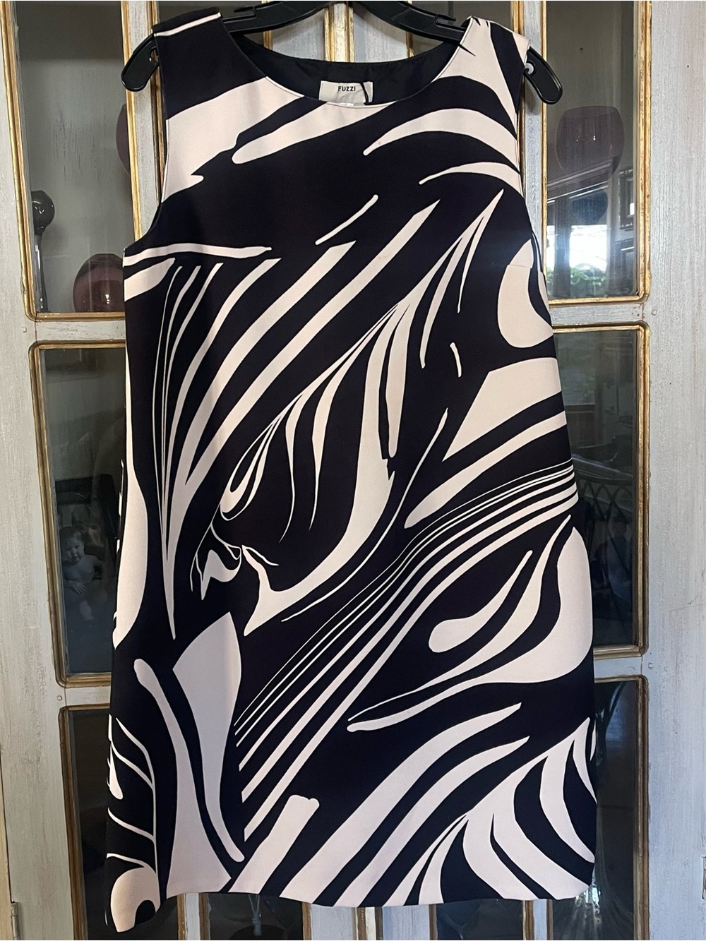 Fuzzi - Black & Cream Graphic Shift Dress